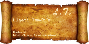 Ligeti Tamás névjegykártya